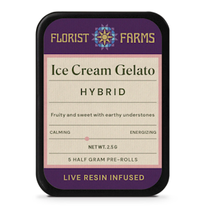 FLORIST FARMS - Ice Cream Gelato | Infused Pre-roll | 0.5g 5 Pack