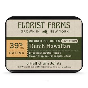 Florist Farms - Florist Farms - Infused Live Resin Dutch Hawaiian - 5 pack - Preroll