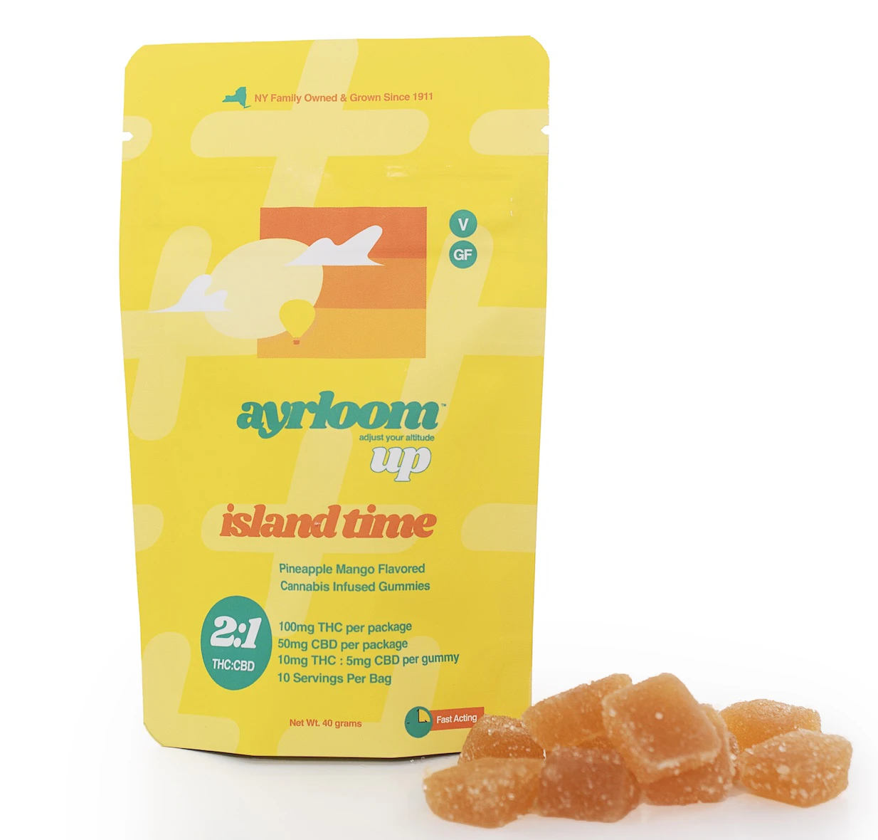 ayrloom - Ayrloom UP | Edible | Island Time 2:1 | 10-pack |100mg Main Image