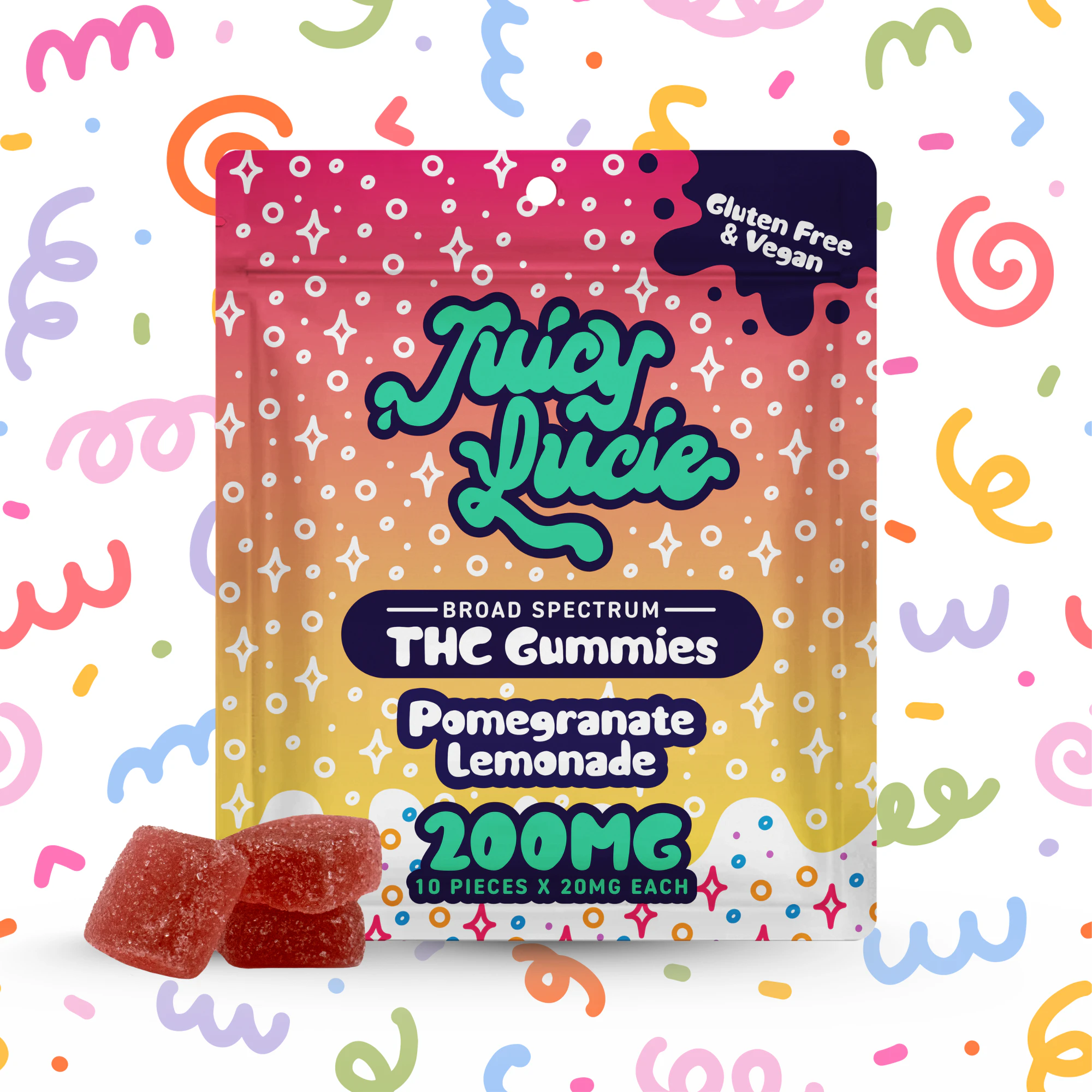 Juicy Lucie - Juicy Lucie | Pomegranate Lemonade Gummies | 200mg Main Image