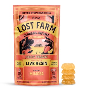 KIVA - Lost Farm Mimosa x Juicy Peach Resin Gummies - 100mg - KIVA