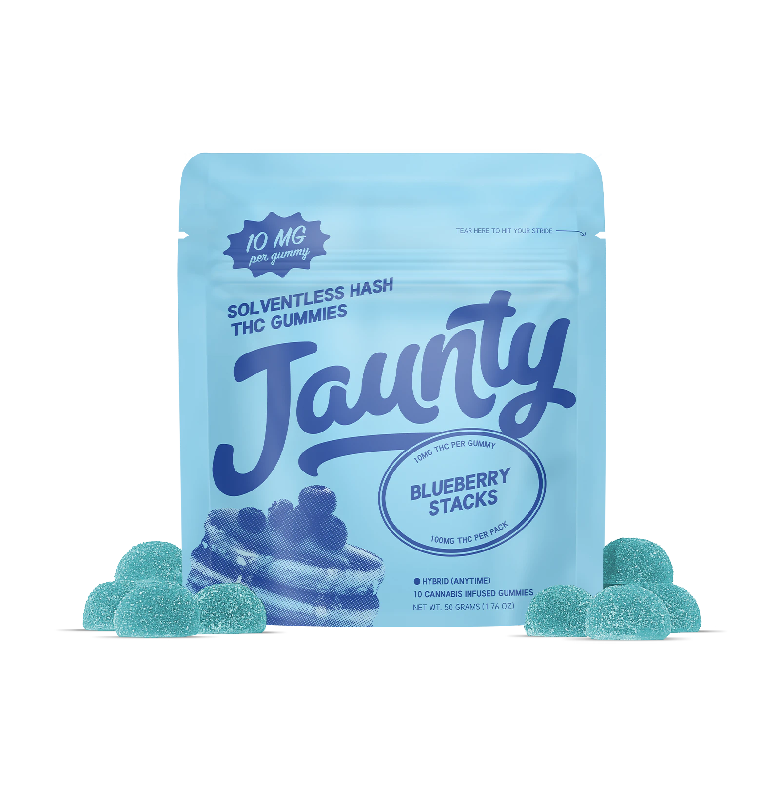 Jaunty - Jaunty | Blueberry Stacks | Hash Gummies | 100mg Main Image