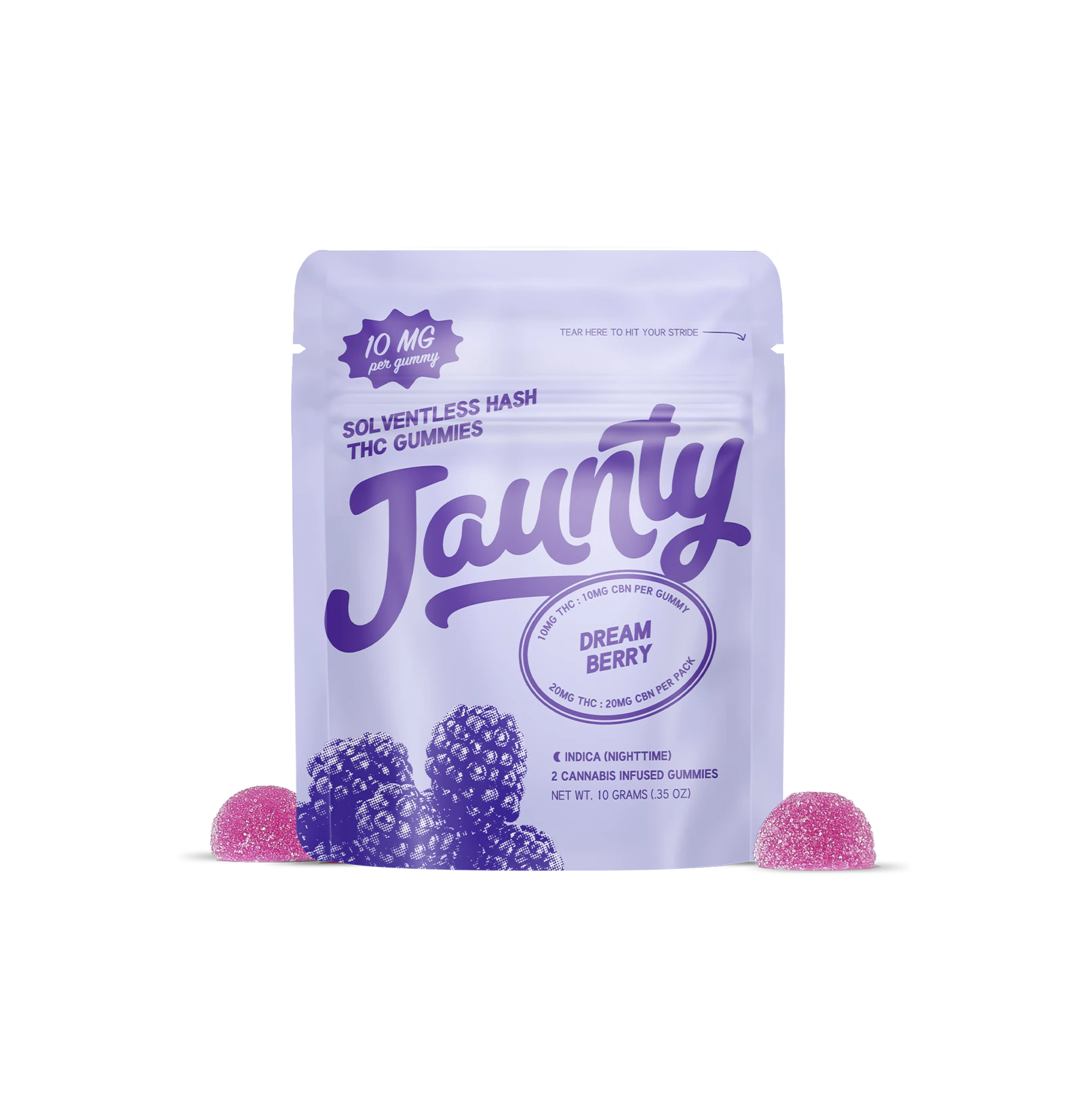 Jaunty - Jaunty | Dreamberry 1:1 (THC:CBN) | Hash Gummies | 20mg Main Image