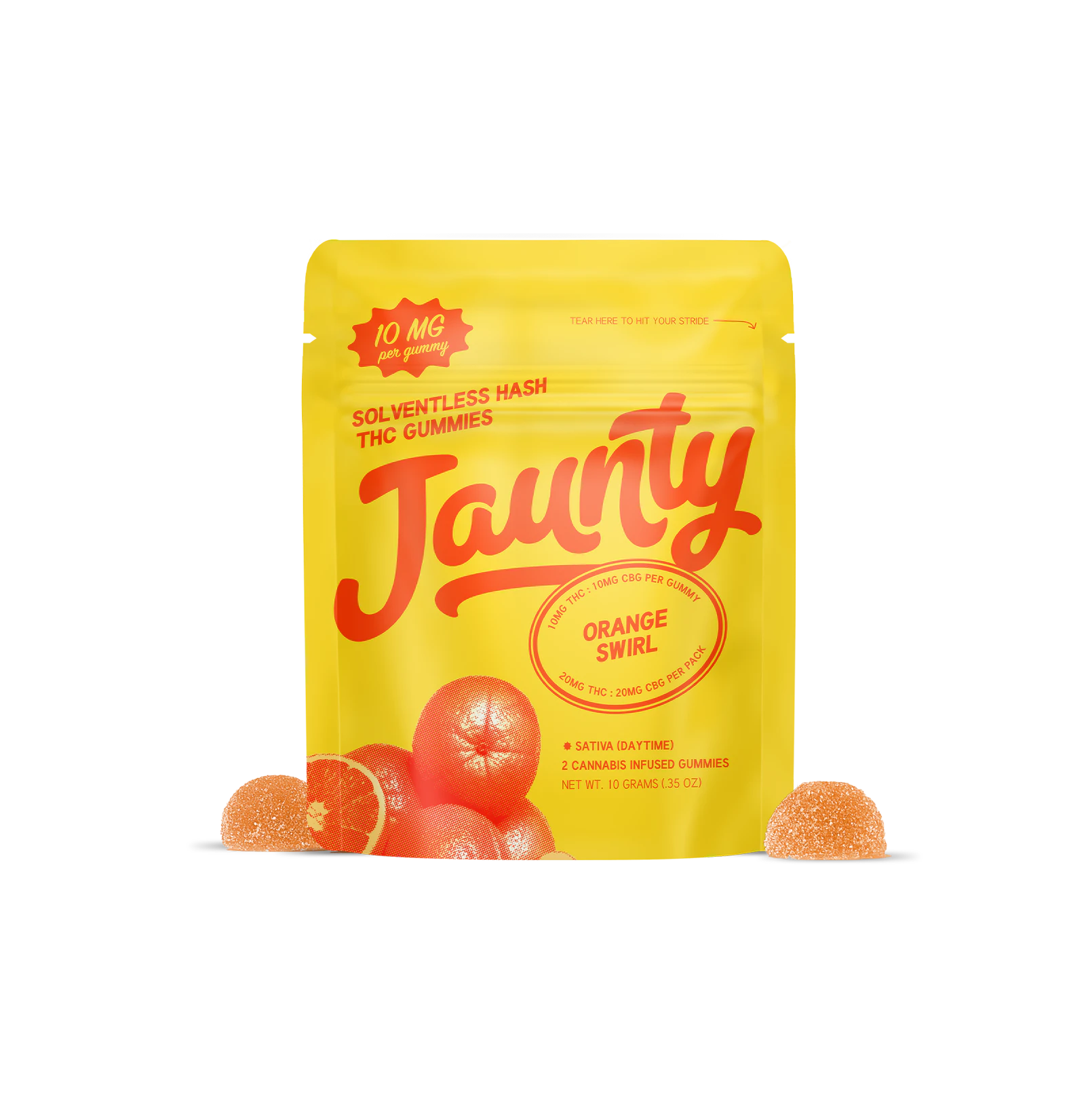 Jaunty - Jaunty | Orange Swirl 1:1 (THC:CBG) | Hash Gummies | 20mg Main Image