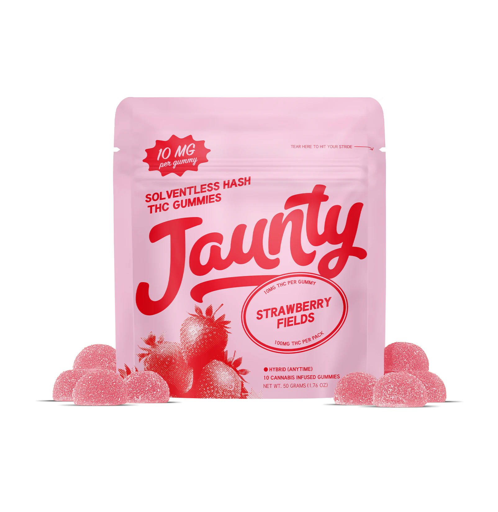 Jaunty - Jaunty | Strawberry Fields | Hash Gummies | 100mg Main Image