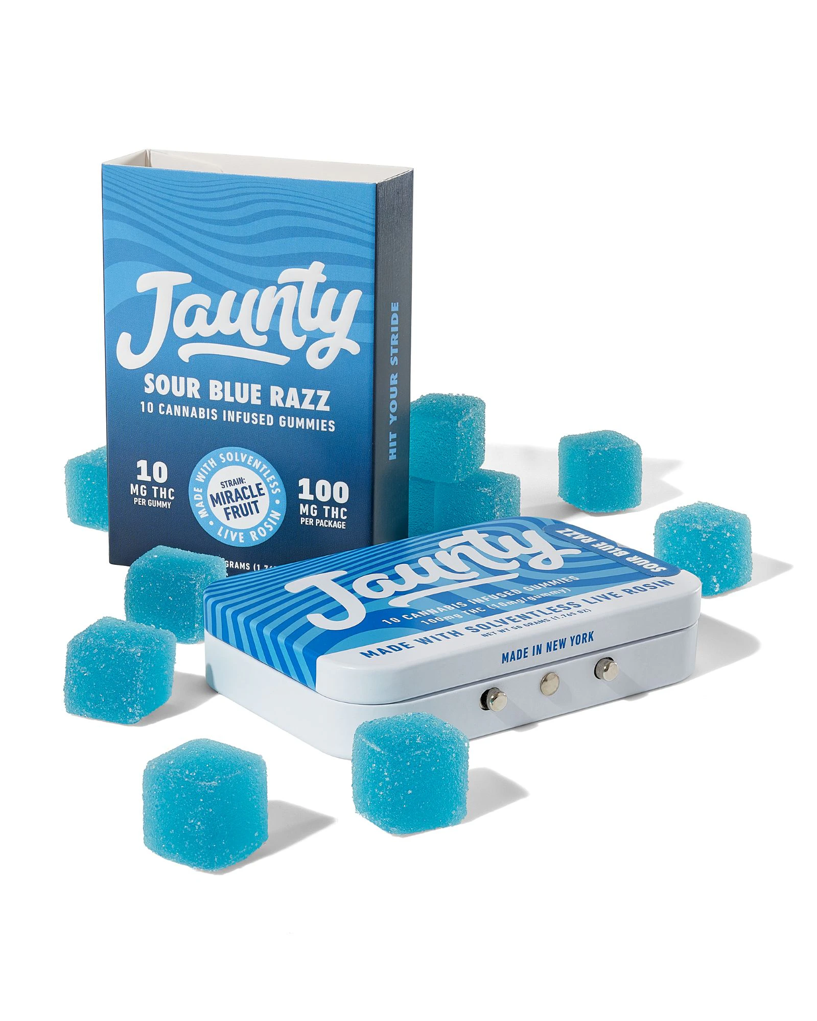 Jaunty - Sour Blue Razz Live Rosin Gummies | 10pack Main Image