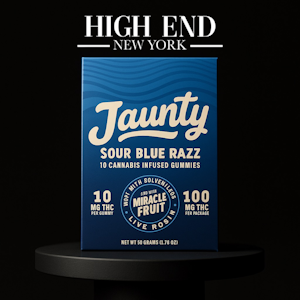 JAUNTY - Sour Blue Razz Solventless Live Rosin Gummies| 100mg | 10pk