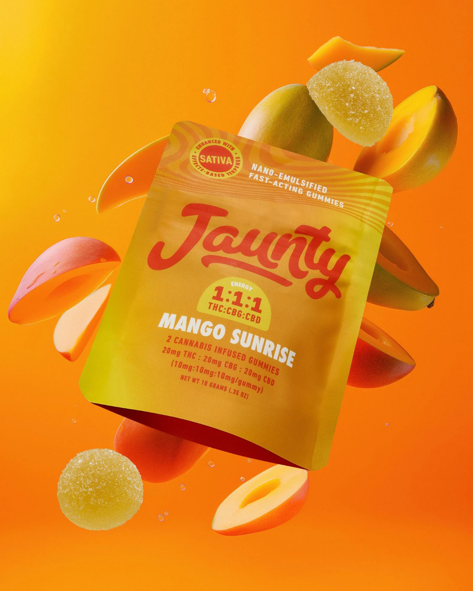 Jaunty - Jaunty - Mango Sunrise - Fast Acting Gummy - 2 x 10mg Main Image