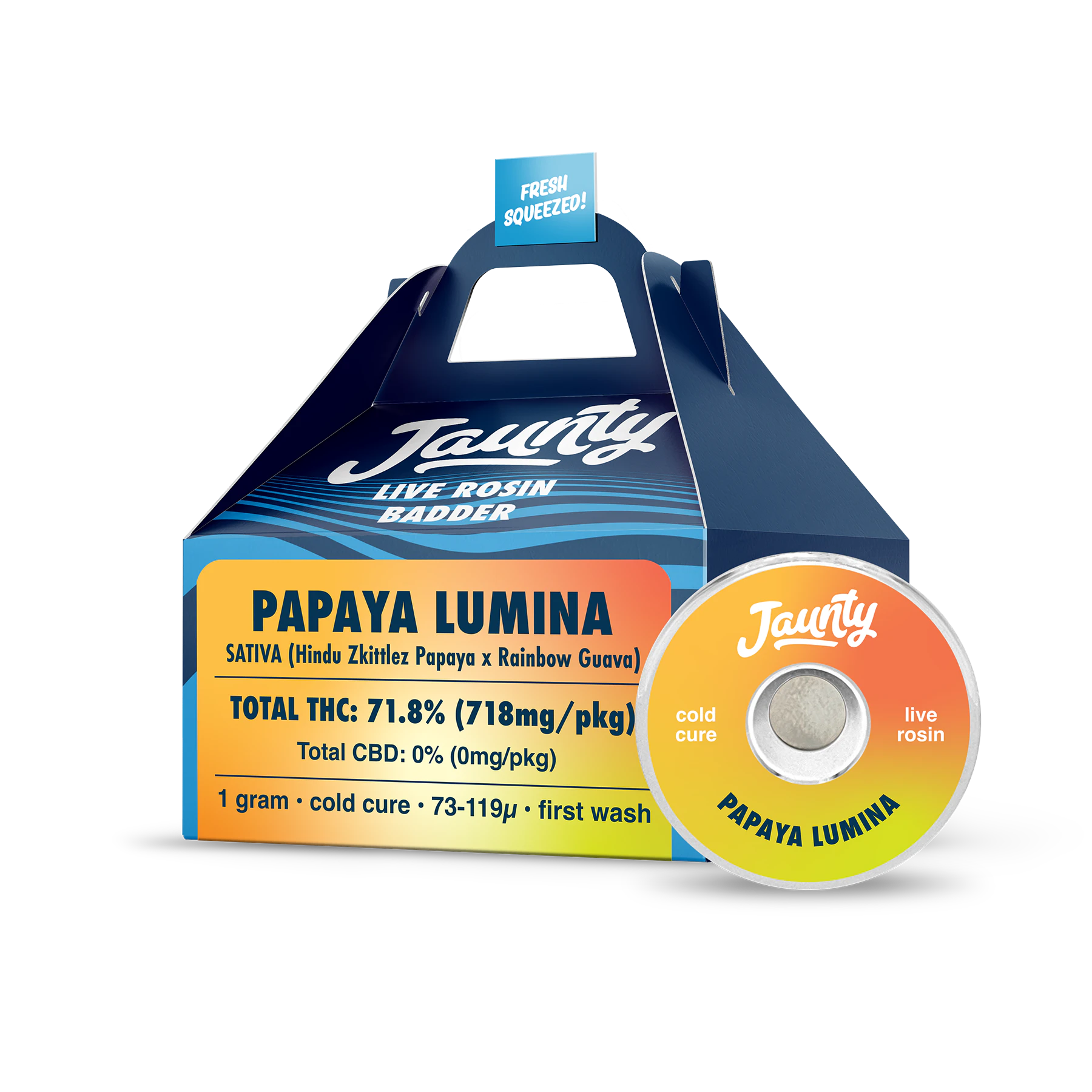 Jaunty - Jaunty - Papaya Lumina - Badder - 71.80% THC -1g - Live Rosin Main Image