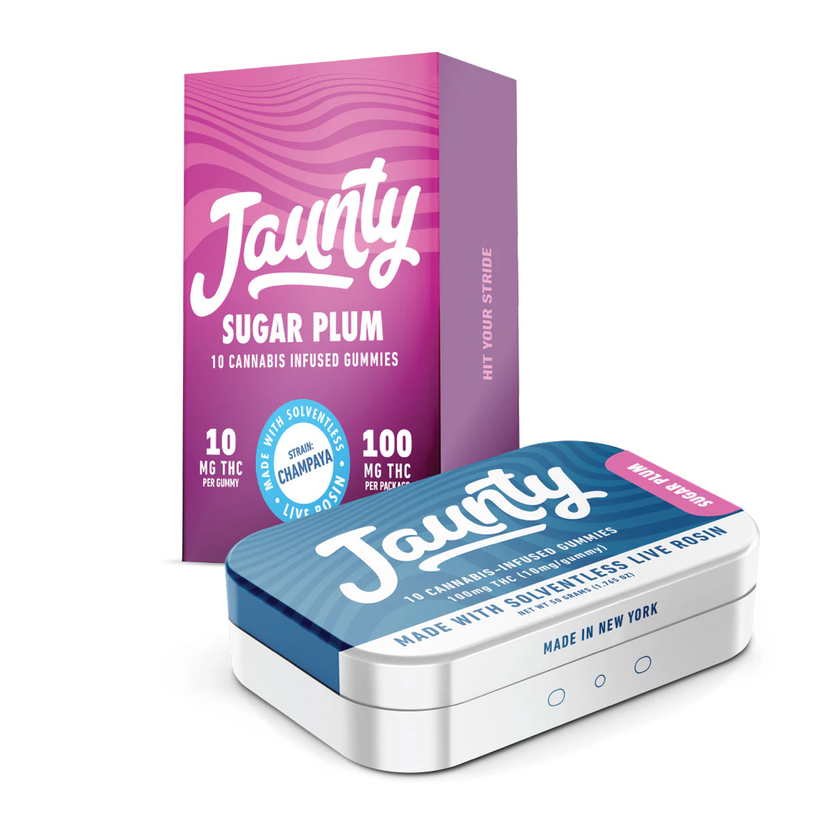 Jaunty - Jaunty | Edible | Live Rosin Gummies - Sugar Plum | 100mg, 10 Main Image