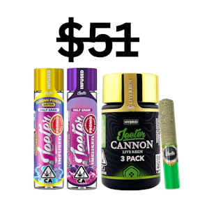 JEETER - Jeeter Variety Sampler | 2x .5g Baby Jeeters + 1x 3pk Live Resin Cannons