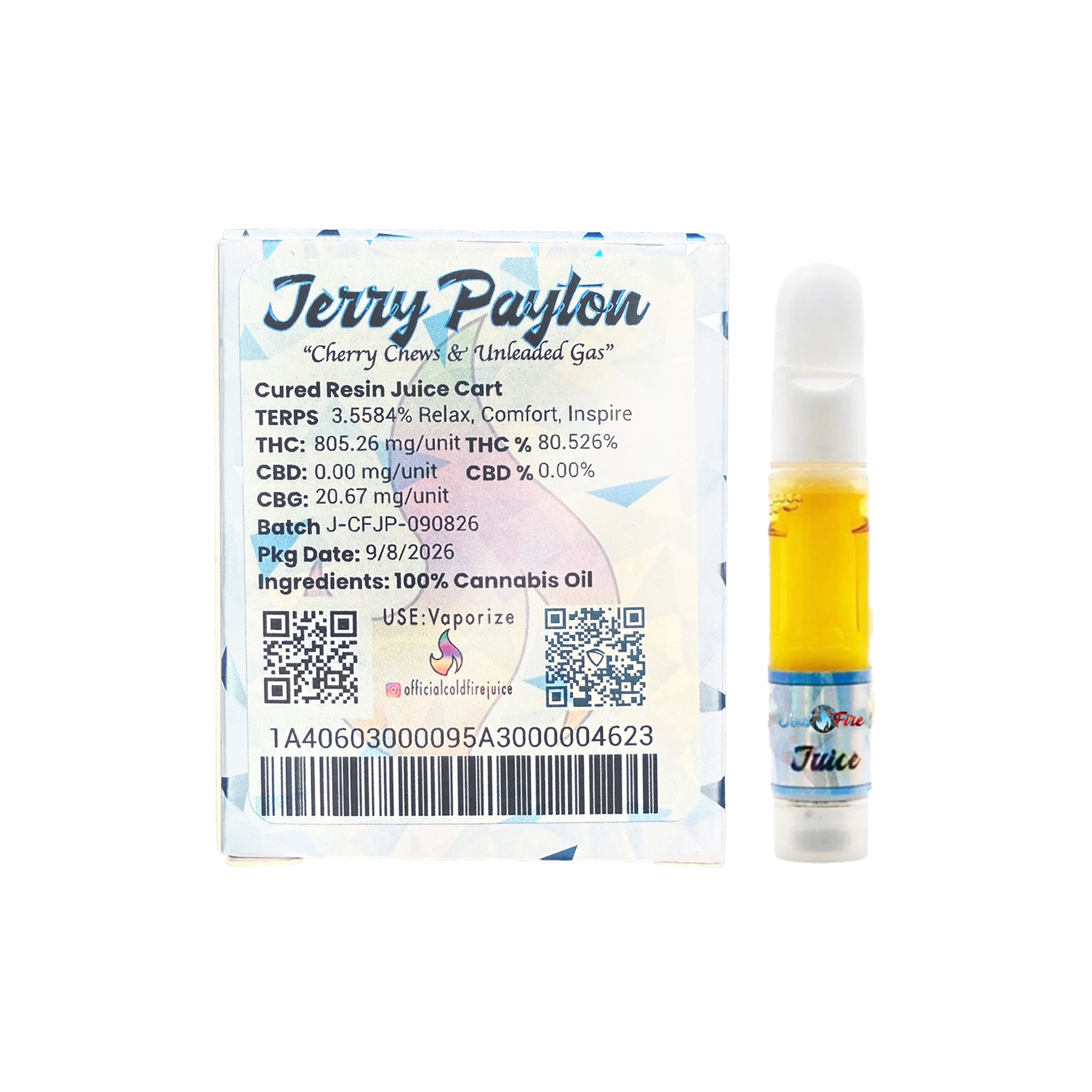 ColdFire 'Jerry Payton' Cured Resin Juice Cartridge 1.0g