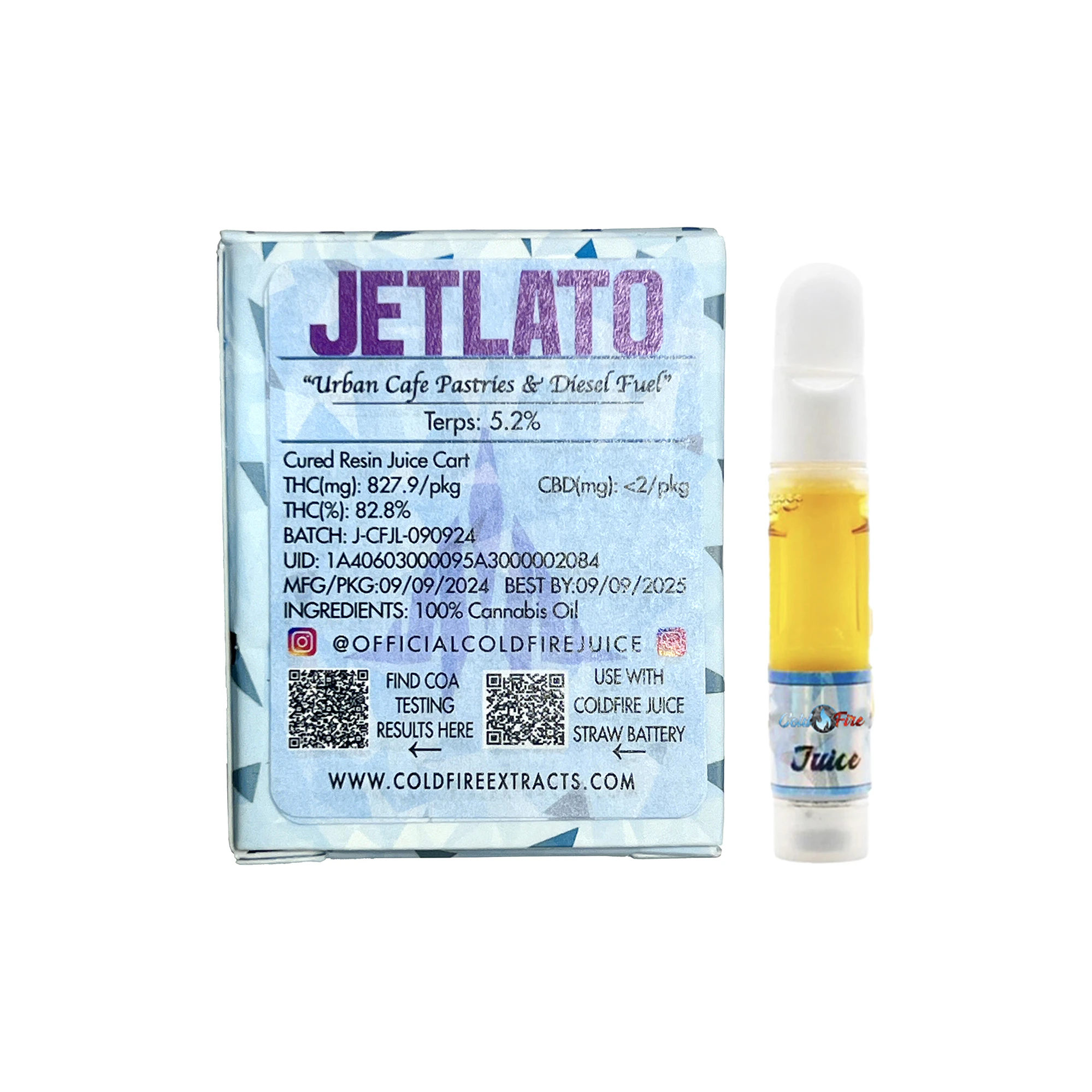 COLDFIRE Extracts - Coldfire x Blem Jetlato Juice Vape Cart 1.0g Main Image