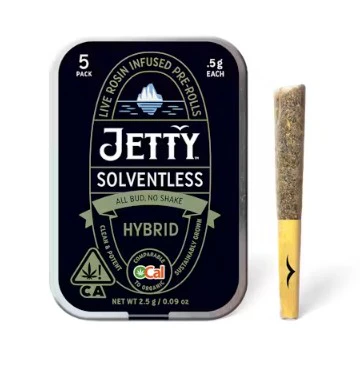 Jetty Extracts - Jetty .5g White Cookies x Hashburger Solventless Infused Preroll 5pk Main Image