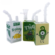 Glass | 6" Water Pipe Rig | Mini Juice Box with Quartz Banger