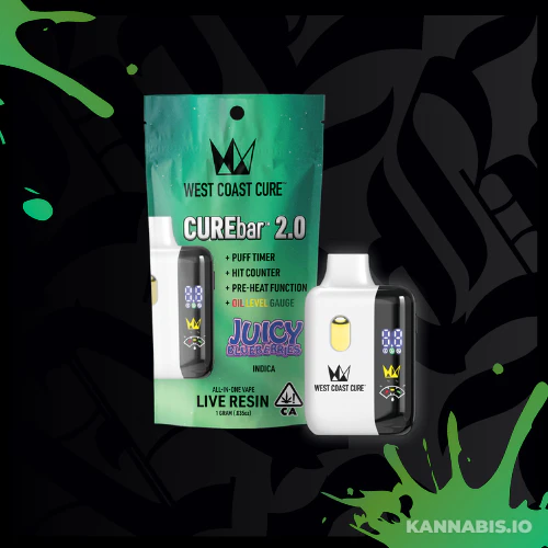 West Coast Cure - Juicy Blueberries - WCC 1g Live Resin CUREbar 2.0 All-In-One Main Image