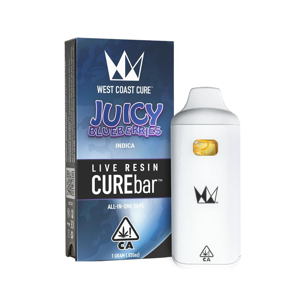 West Coast Cure Juicy Blueberries Live Resin CUREbar Disposable 1.0g