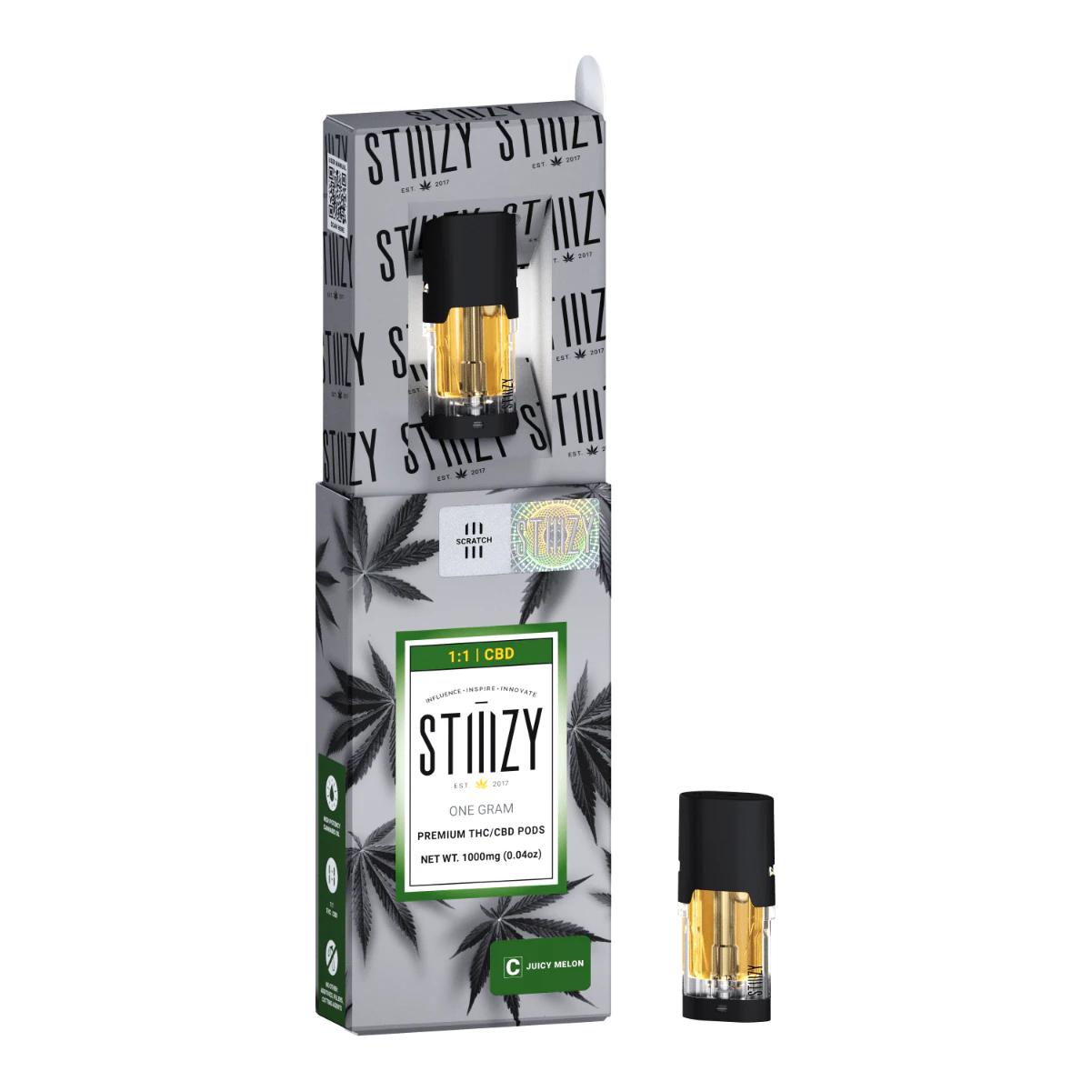 STIIIZY - Juicy Melon | 1g 1:1 THC:CBD POD Vape | Stiiizy Main Image