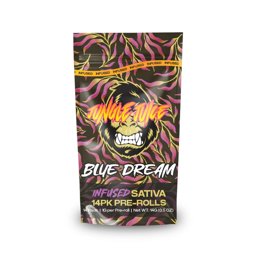 Jungle Juice - Blue Dream 14pk Infused Prerolls (14g total/1g each) - JUNGLE JUICE Main Image