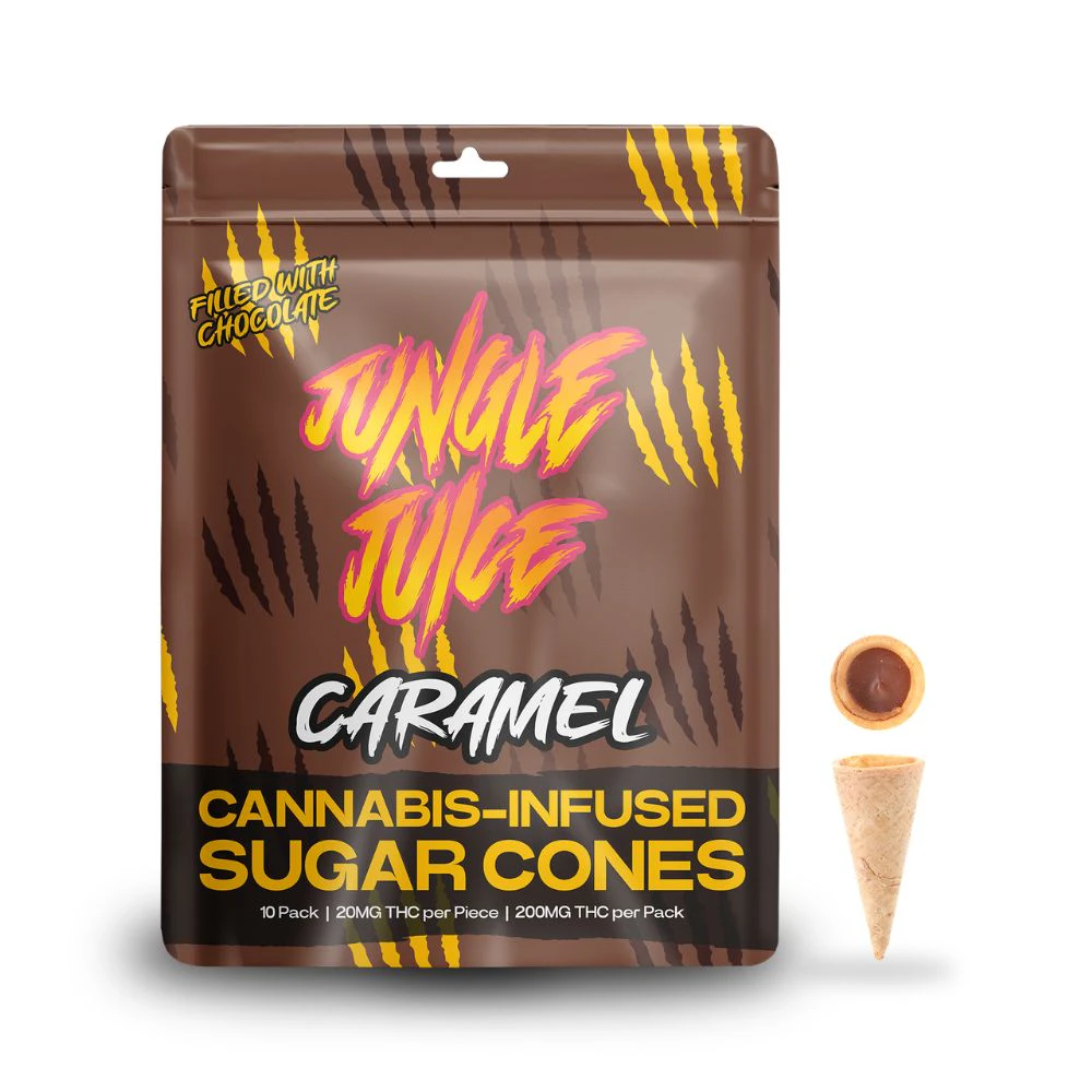 Jungle Juice - Milk Chocolate Caramel 200mg Chocolate Filled Sugar Cones (10x20mg) - JUNGLE JUICE Main Image
