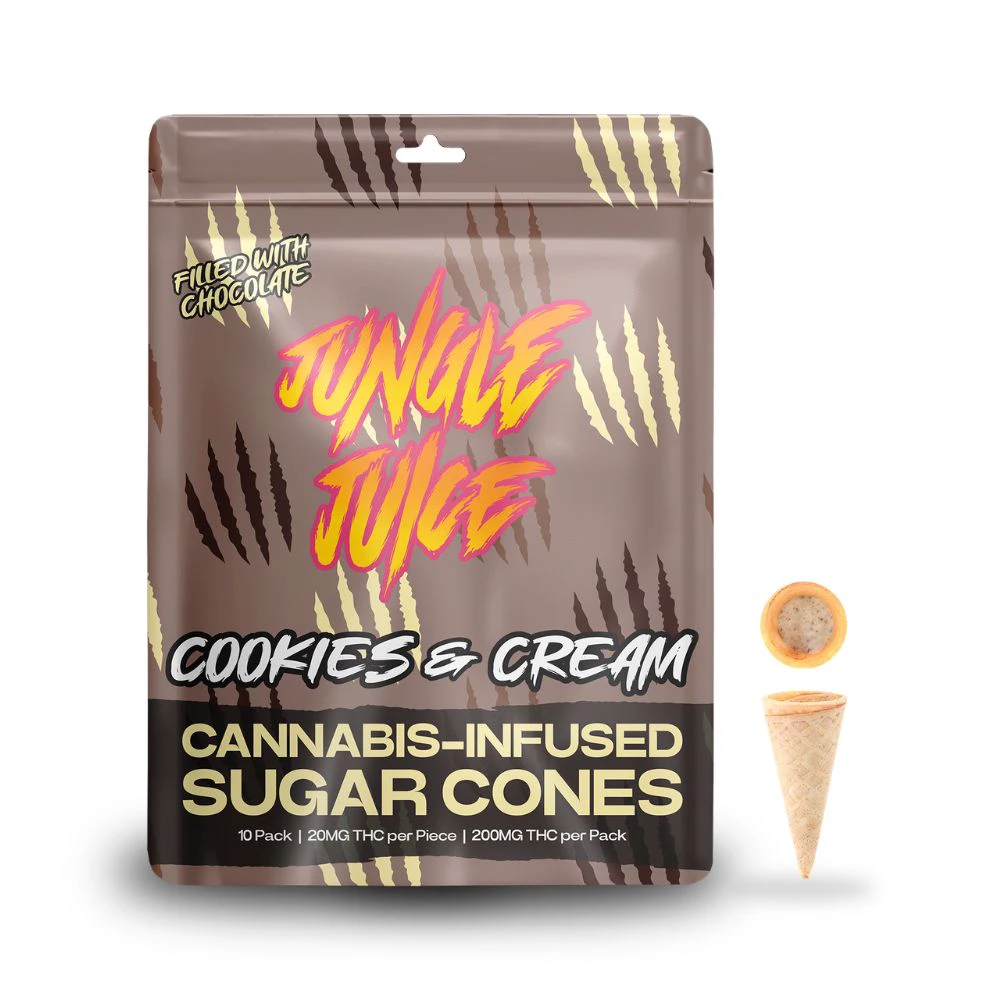 Jungle Juice - Cookies and Cream 200mg Chocolate Filled Sugar Cones (10x20mg) - JUNGLE JUICE Main Image