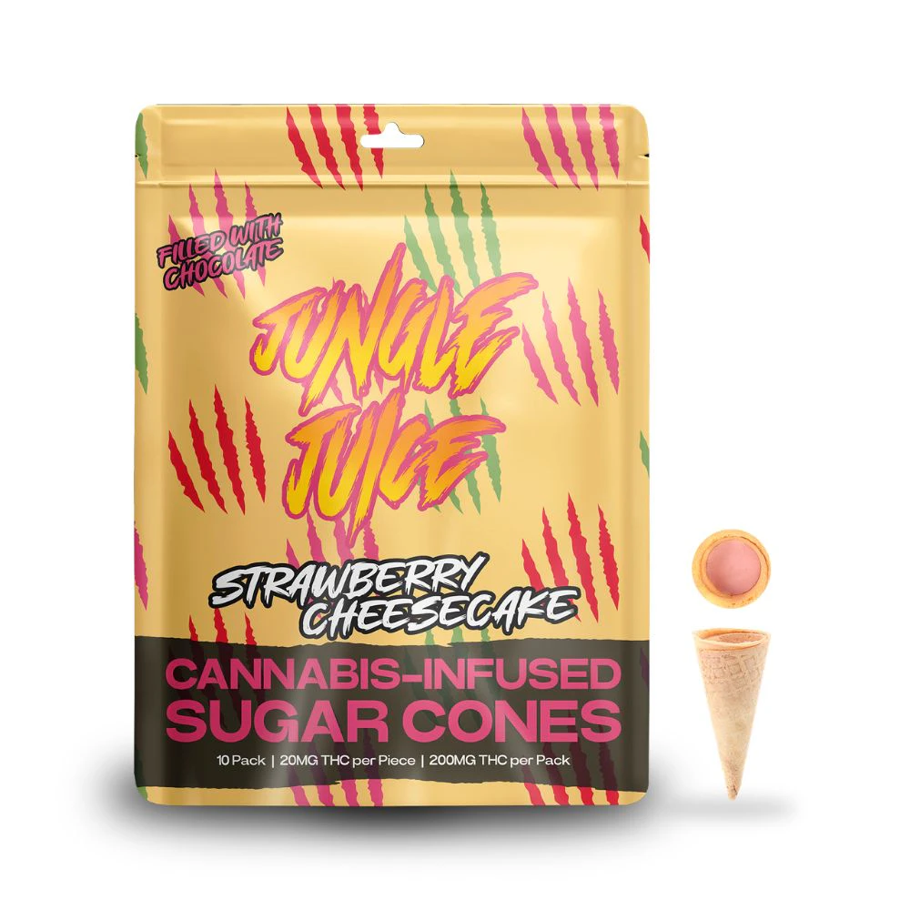 Jungle Juice - Strawberry Cheesecake 200mg Chocolate Filled Sugar Cones (10x20mg) - JUNGLE JUICE Main Image