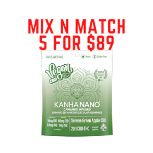 KANHA - KH 20:1 CBD:THC Serene Green Apple (Vegan Nano) Gummy 10-pack