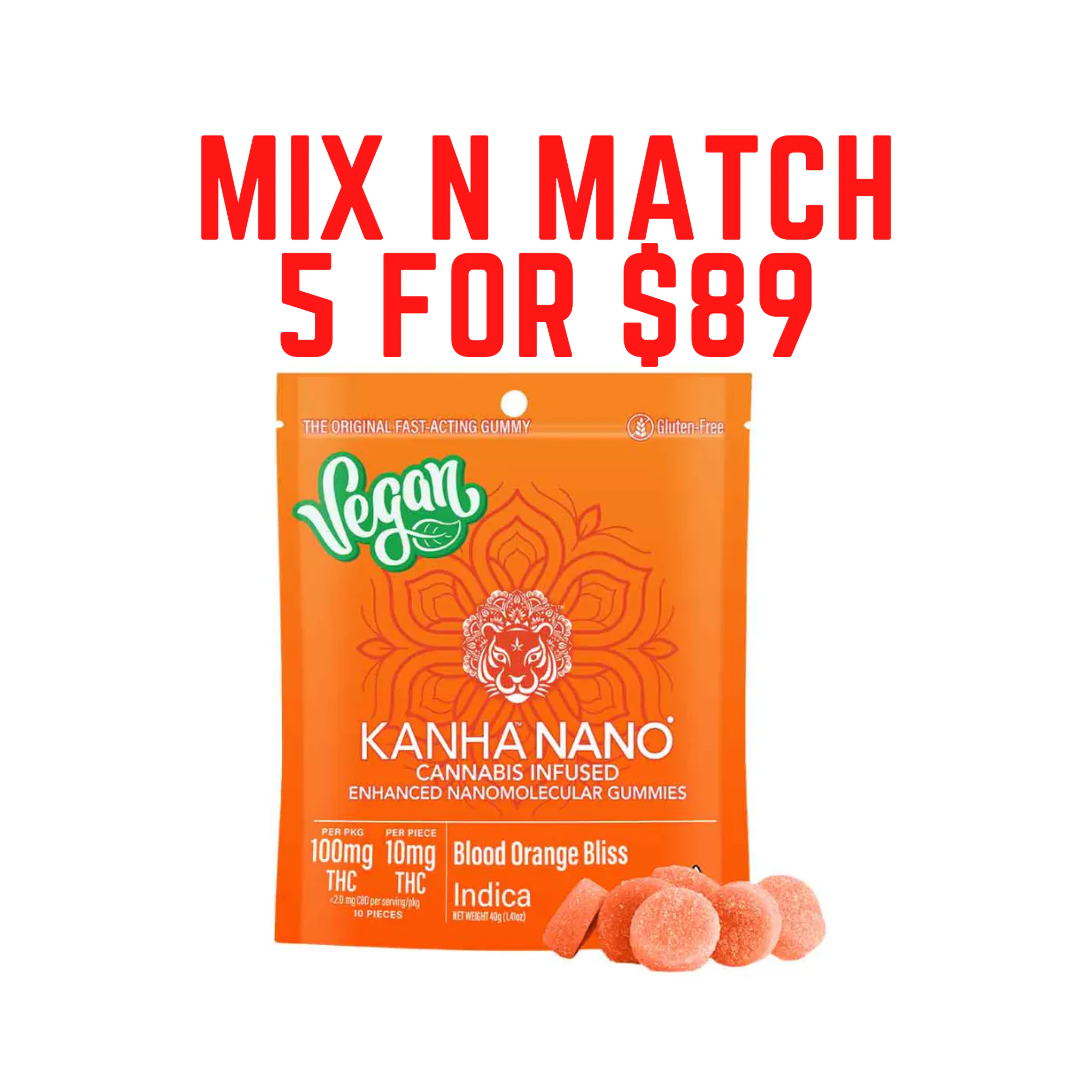 KANHA - KH Blood Orange Bliss (Vegan Nano) Gummy 10-pack (I) Main Image