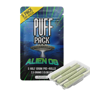 PUFF - Alien OG (H)  | .5g 5pk Prerolls | Puff