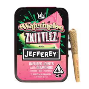 WEST COAST CURE - Watermelon Zkittlez (I) | .65g 5pk Diamond Infused Jefferey Prerolls | West Coast Cure