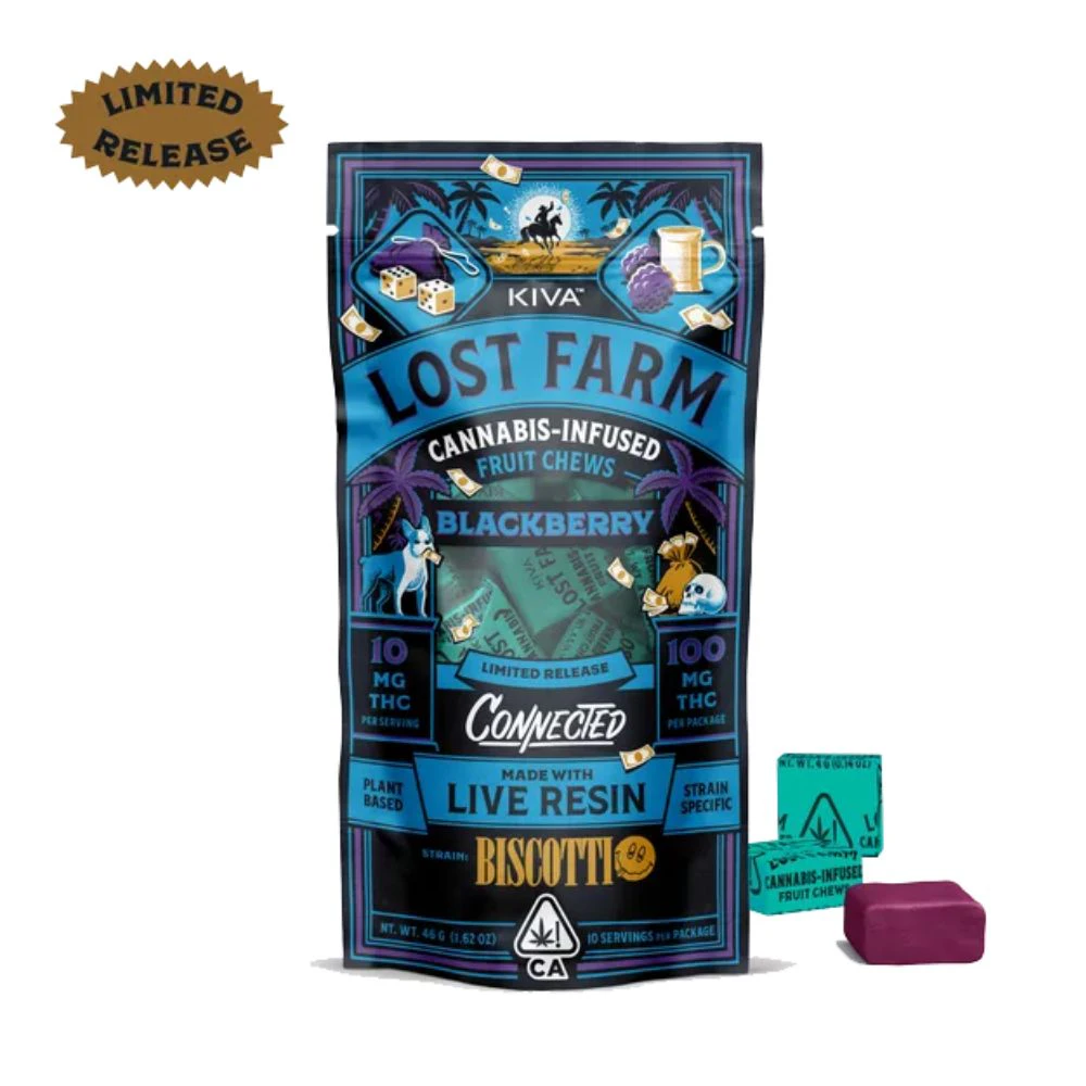 Kiva Confections - LOST FARM - BLACKBERRY CHEWS 100MG - KIVA CONFECTIONS Main Image