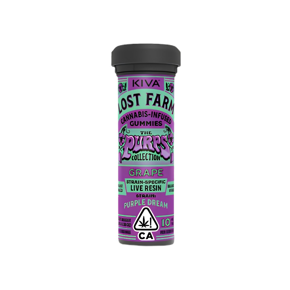 LOST FARM GUMMIES - GRAPE 100MG (PURPLE DREAM) - KIVA CON