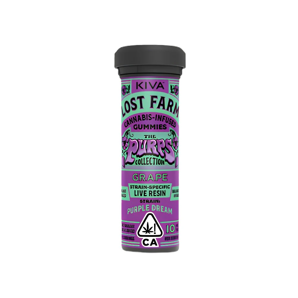 Kiva Confections - LOST FARM GUMMIES - GRAPE 100MG (PURPLE DREAM) - KIVA CONFECTIONS Main Image