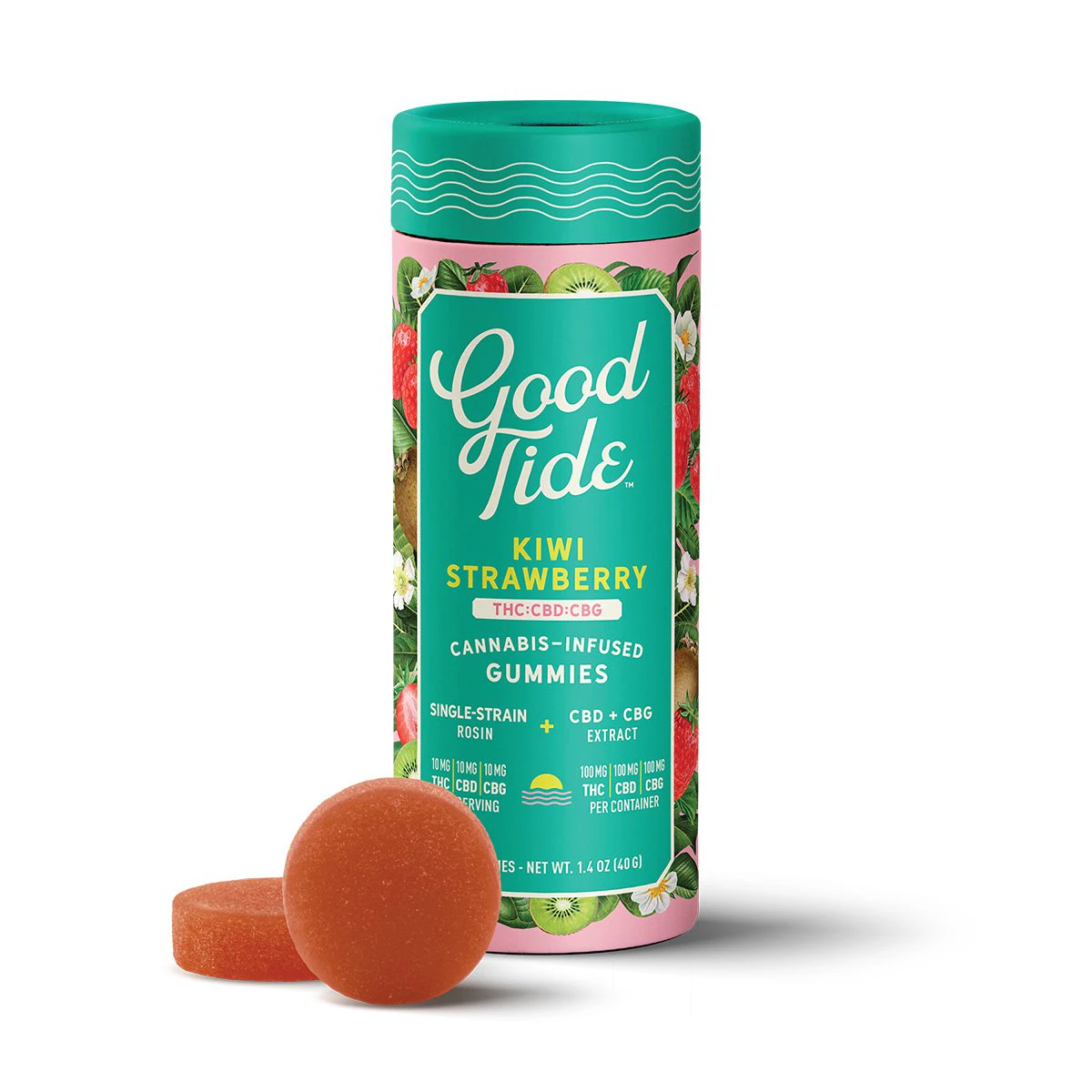 Good Tide - Good Tide - 100mg 1:1:1 THC:CBD:CBG Gummies - Kiwi Strawberry Main Image