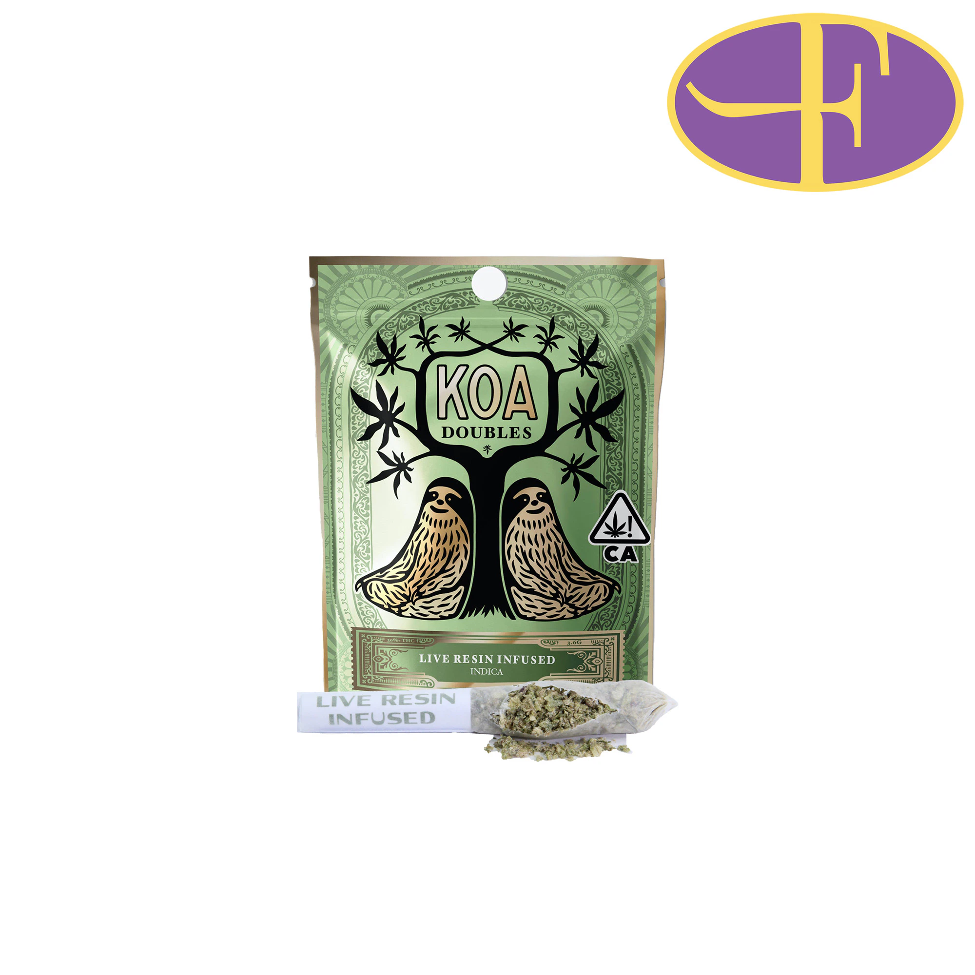 dompen™ & Koa - Tuscan Gelato x Grape Gasoline Live Resin Infused Pre-Rolls (2pk) Main Image