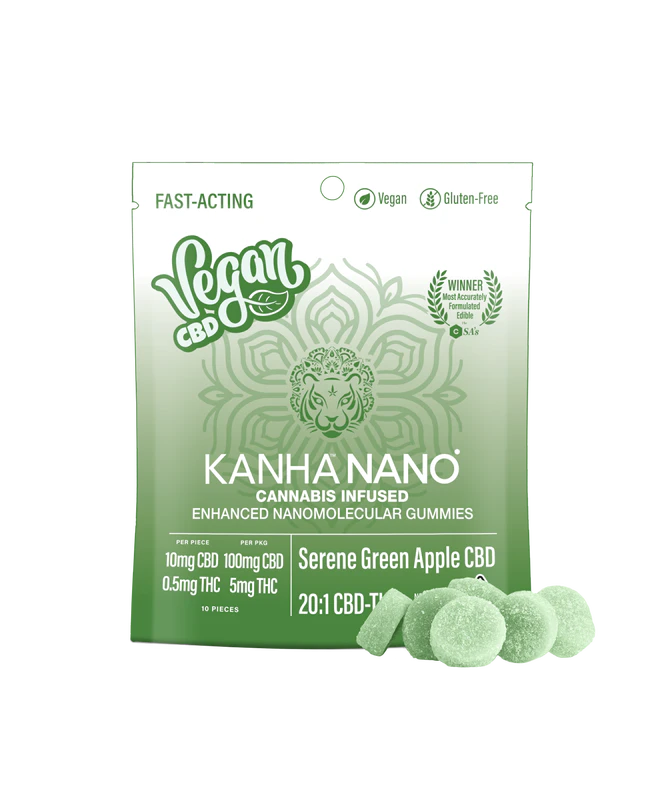 KANHA - [Kanha] CBD Gummies - 20:1 - Vegan Serene Green Apple (H) Main Image