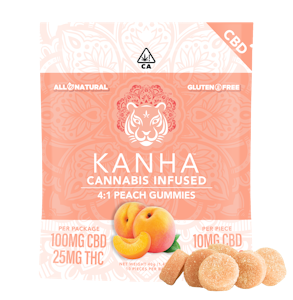 KANHA - Kanha - 4:1 CBD:THC Gummies - Peach