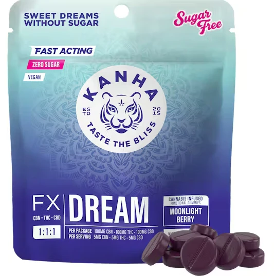 KANHA - Kanha - Edible - Sugar Free - 1:1:1 Moonlight Berry - 100MG Main Image