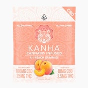 KANHA: Peach 4:1 (CBD/THC) Gummies 125mg/10-Piece (H)