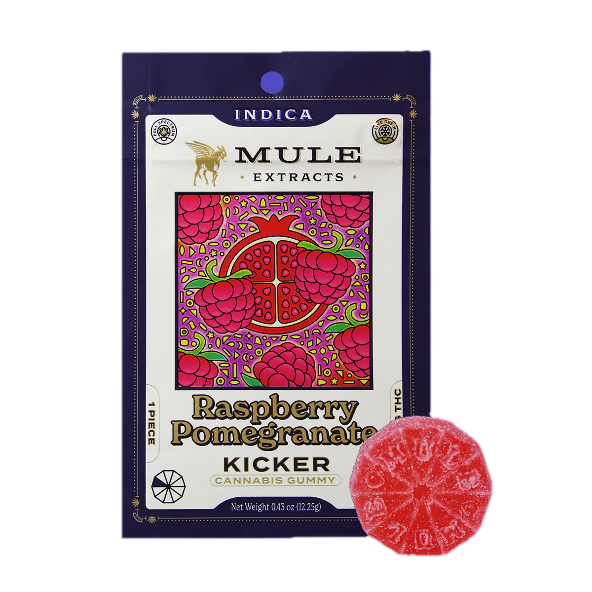 Mule Extracts - Raspberry Pomegranate Gummies 2pk 100mg Main Image