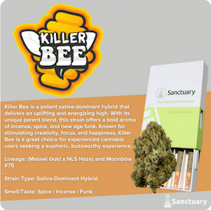 Sanctuary - Killer Bee PreRoll 5 Pack - 5g - SAN