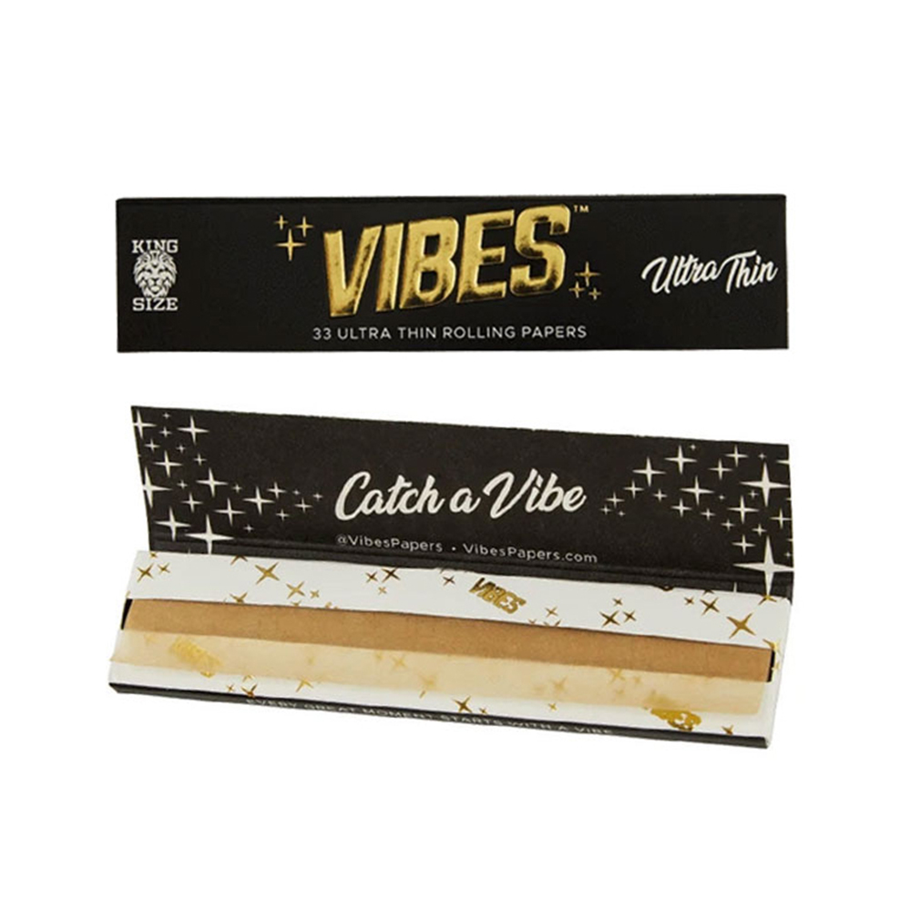 Vibes Black King Size Slim Rolling Papers