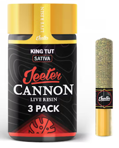 JEETER - Jeeter- Baby Cannon-3 pack-King Tut-Live Resin-Infuse Pre Roll-Sativa-Ceramic Tip-46.72%-1.5G