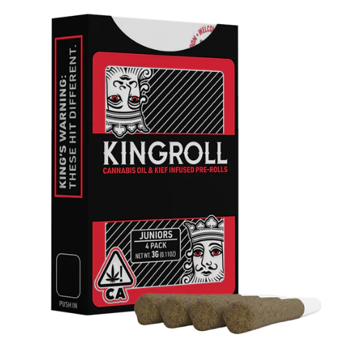 Kingroll - King Roll | Mango Kush x Cannalope Kush | JR Oil & Kief Infused Pre-Roll 4pk | 3g Main Image