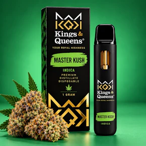 Kings & Queens | Master Kush | 1g Distillate Disposable Vape | Indica