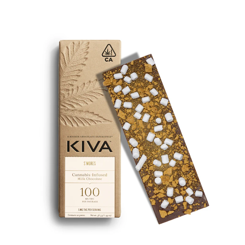 Kiva Confections - Smores Chocolate Bar - 100mg - Kiva Main Image