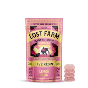 LOST FARM - Lost Farm | Live Resin Gummies (10ct) | Strawberry Lemonade | 100 mg