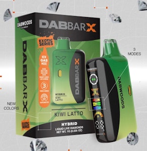 DABWOODS - Dabwoods - Kiwi Latto - 1g All-In-One DabBar X Liquid Live Diamonds Vape