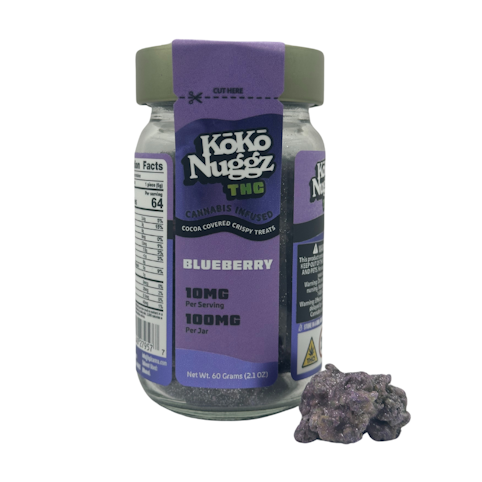 Koko Nuggz THC - Koko Nuggz THC Crispy Treats Blueberry 100mg   -d12