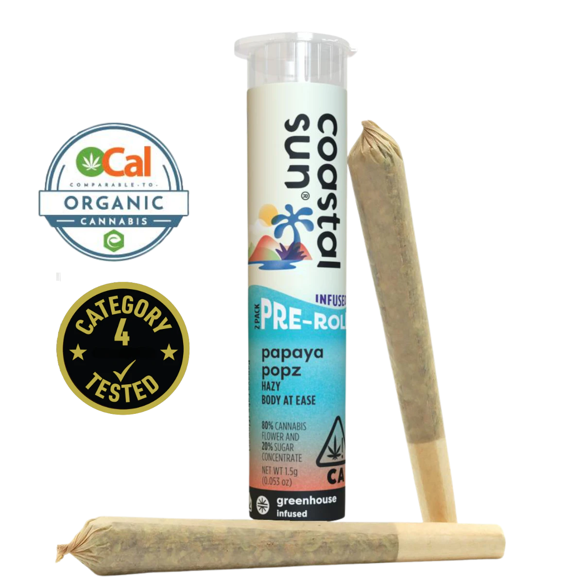 Coastal Sun - Kush Popz (I) | .75g 2pk Infused Preroll | Coastal Sun Main Image